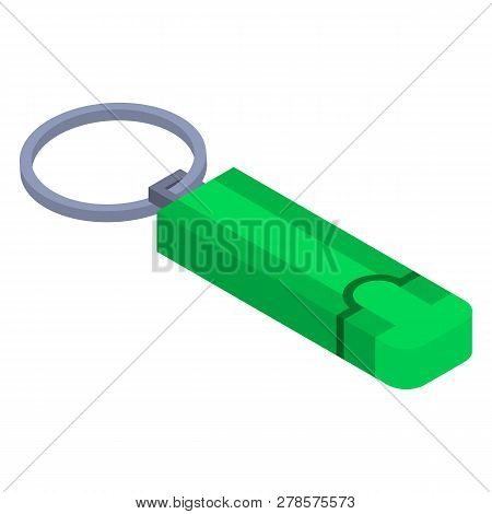Green Usb Flash Icon. Isometric Of Green Usb Flash Icon For Web Design Isolated On White Background