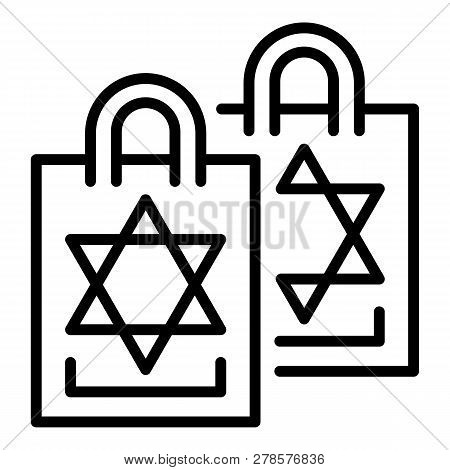 Jewish Pack Icon. Outline Jewish Pack Icon For Web Design Isolated On White Background