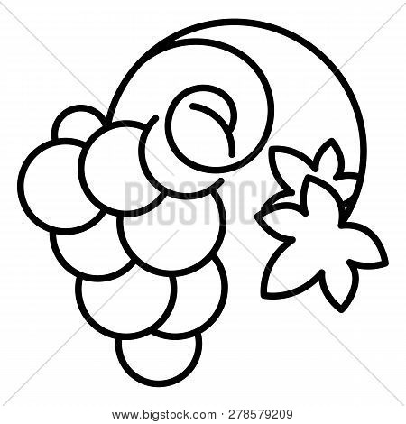 Wine Grape Icon. Outline Wine Grape Icon For Web Design Isolated On White Background