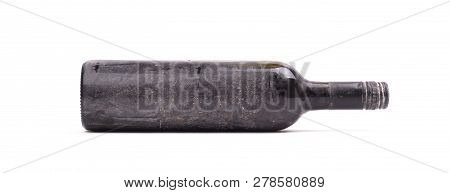 Old Bottle Of Wine, Covered In Dust