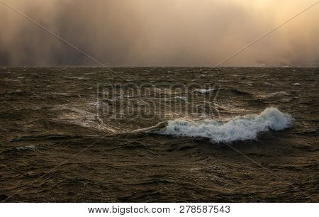 Storm On The Fiord Near Trondheim.