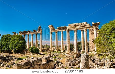 Ruins Of Bustan Al-khan At Baalbek In Lebanon, The Middle East