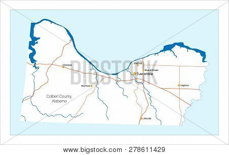 Detailed And Large Map Of Colbert County In Alabama, Usa