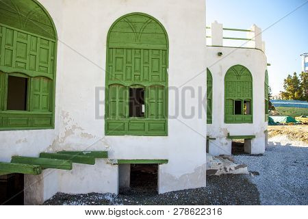 Old City In Jeddah, Saudi Arabia Known As Historical Jeddah. Old And Heritage Windows And Doors In J
