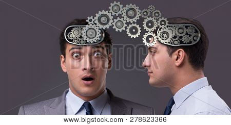 Cognitive computing concept as future technology with businessma