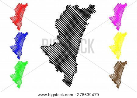 Miyazaki Prefecture (administrative Divisions Of Japan, Prefectures Of Japan) Map Vector Illustratio