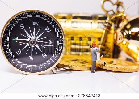 Golden Compass Guides People Do Business Investment, Stock, Money Trading In Right Direction To Weal