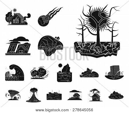 Vector Illustration Of Natural And Disaster Symbol. Collection Of Natural And Risk Stock Vector Illu