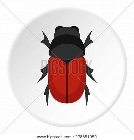 Maybug Icon In Flat Circle Isolated Illustration For Web