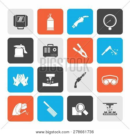Welding And Construction Tools Icons - Vector Icon Set