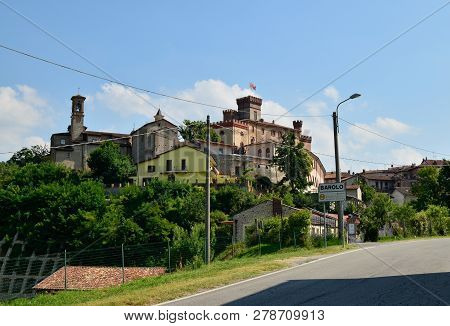Barolo, Province Of Cuneo, Piedmont, Italy. July 2018. View On The Historical Center Of Barolo, As I