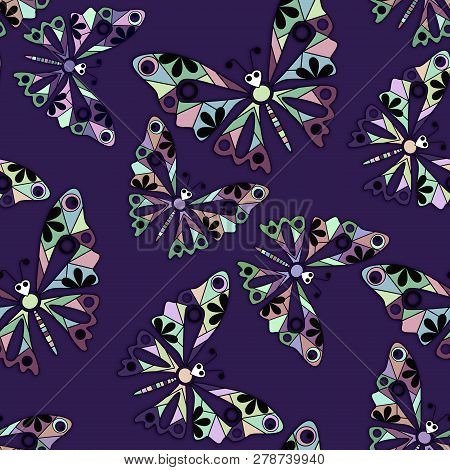 Seamless Cartoon Kids Buttefly Pattern Background Romantic