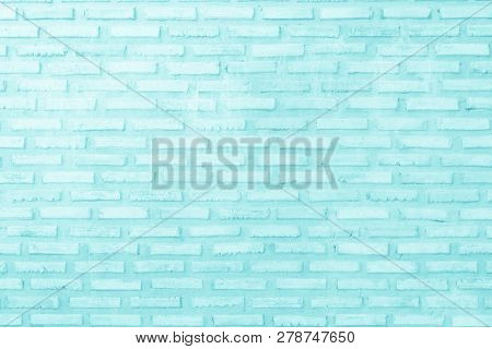 Pastal Blue And White Brick Wall Texture Background.