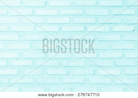 Blue And White Brick Wall Texture Background.