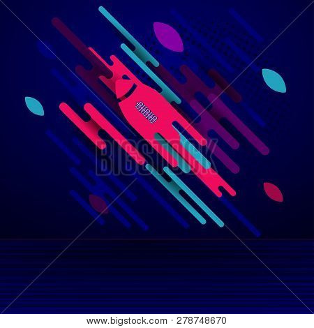 Modern Sport Vector With American Football Ball.