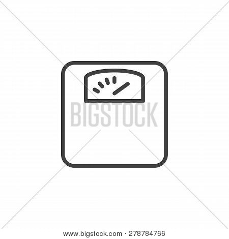Weight Scale Line Icon. Linear Style Sign For Mobile Concept And Web Design. Body Weight Scale Outli