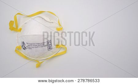 N95 Mask Help To Protect Dust And Other Particle, Put On White Background,