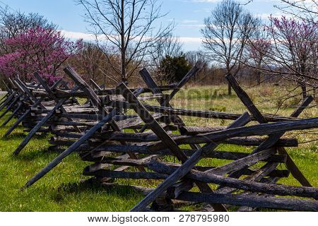 Split Rail Fencing On The Antietam Battlefield
