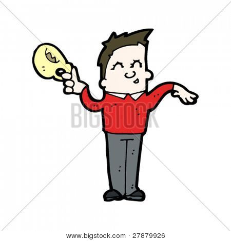 weibisch Cartoon Mann mit Teetasse