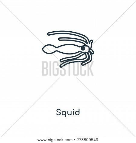Squid Icon In Trendy Design Style. Squid Icon Isolated On White Background. Squid Vector Icon Simple
