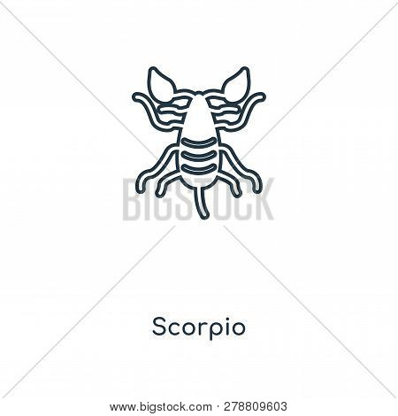 Scorpio Icon In Trendy Design Style. Scorpio Icon Isolated On White Background. Scorpio Vector Icon 