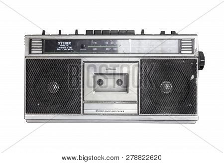 Retro Radio Cassette Isolated On White Background