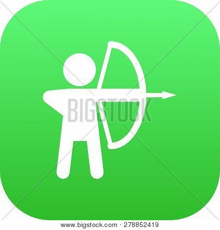 Isolated Archer Icon Symbol On Clean Background. Vector Longbow Element In Trendy Style.