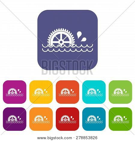 Waterwheel Icons Set Image & Photo (Free Trial) | Bigstock