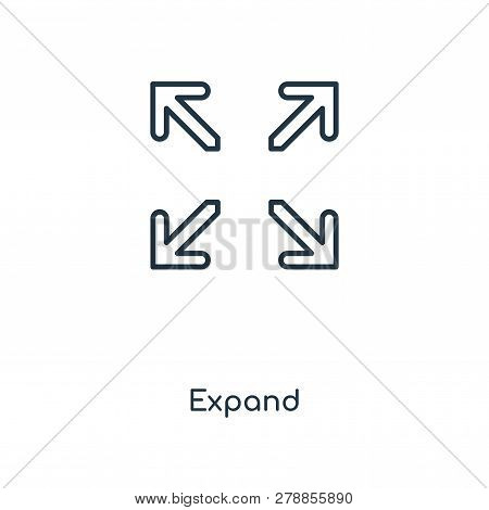 Expand Icon In Trendy Design Style. Expand Icon Isolated On White Background. Expand Vector Icon Sim