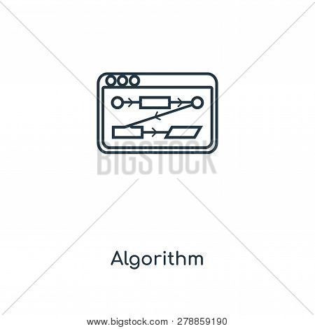 Algorithm Icon In Trendy Design Style. Algorithm Icon Isolated On White Background. Algorithm Vector