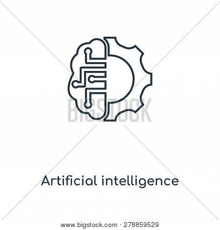Artificial Intelligence Icon In Trendy Design Style. Artificial Intelligence Icon Isolated On White 