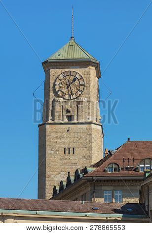 Buildings Of The Historic Part Of The City Of St. Gallen. The City Of St. Gallen Is The Capital Of T