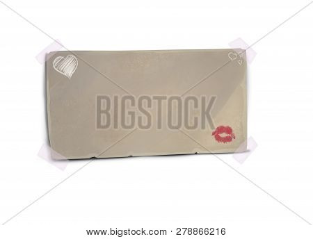 Beautiful Red Color Lip On Paper, Kiss By Red Lip Print, Kiss Lip With Love