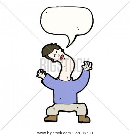 uomo Cartoon con collo cricked