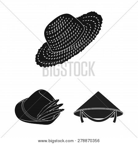 Vector Design Of Hat And Cap Symbol. Set Of Hat And Model Vector Icon For Stock.