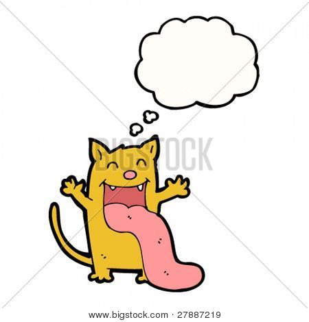 Cartoon keuchend Katze