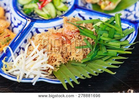 Thailand Street Food: Mi Krop, Traditional Thai Crispy Noodle Dish Made With Rice Noodles And Sweet 