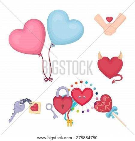 Vector Illustration Of Abstract And Shape Sign. Set Of Abstract And Love Stock Vector Illustration.