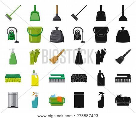 Isolated Object Of Cleaning And Service Symbol. Set Of Cleaning And Household Vector Icon For Stock.