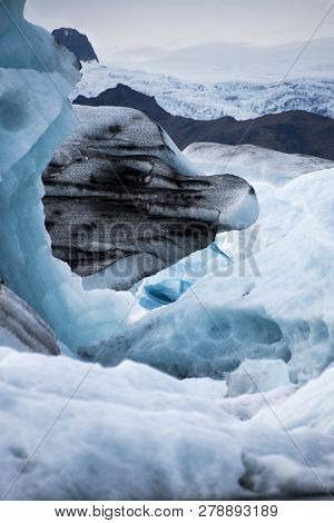 Icebergs In Jokulsarlon Lagoon, Beneath Breidamerkurjokull Glacier, Sudhurland, Iceland