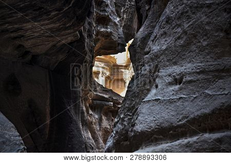 Al-khazneh `the Treasury` Is One Of The Most Elaborate Temples In The Ancient Arab Nabatean Kingdom 