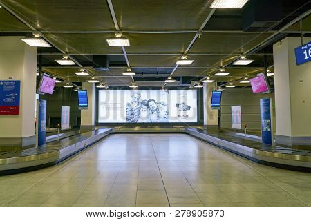 DUSSELDORF, GERMANY - CIRCA SEPTEMBER, 2018: baggage claim area in Dusseldorf airport.