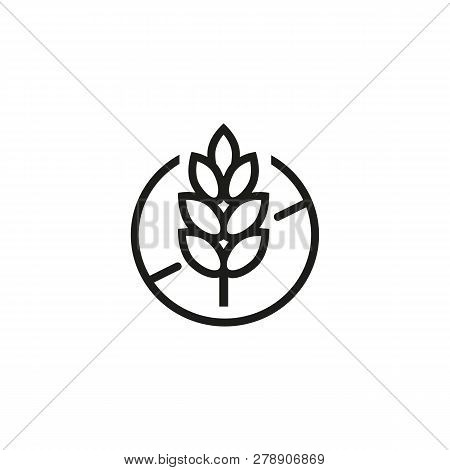 Gluten Free Line Icon. Wheat Ear, Crop, Bread. Diet Concept. Can Be Used For Topics Like Food, Aller