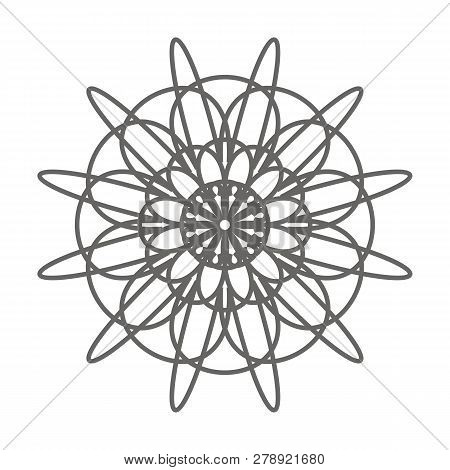 Vintage Flower Decorative Element. Coloring Book Page