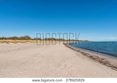 The Beach In Town Of Klintholm In Denmark