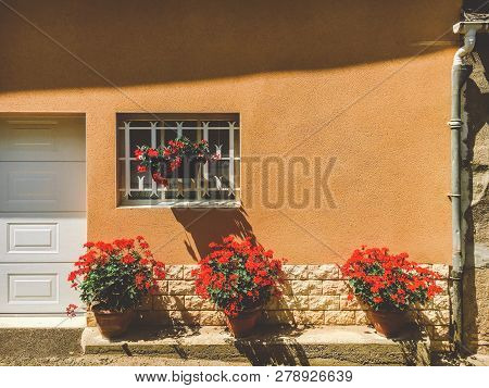 July 21, 2017. France. Region Burgundy. Typical French Apartment Building In A Small Village Of The 
