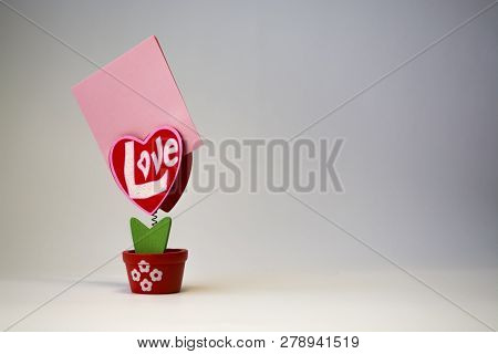 Red Wooden Heart With The Inscription 