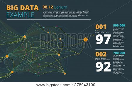 Big Data Vector Visualization. Technology Background. Visual Presentation On The Analysis Of Big Dat
