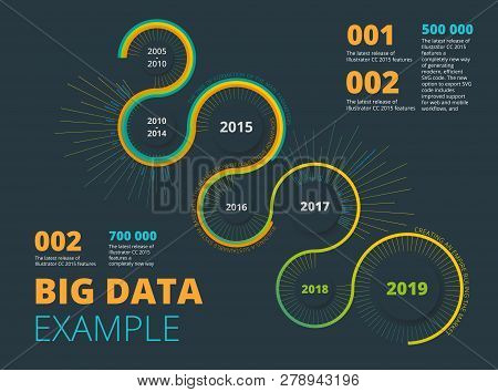 Big Data Vector Visualization. Technology Background. Visual Presentation On The Analysis Of Big Dat
