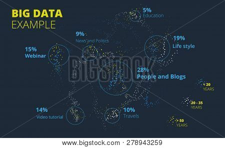 Big Data Vector Visualization. Technology Background. Visual Presentation On The Analysis Of Big Dat